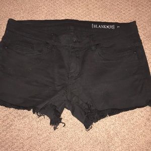 Blank NYC black frayed jean shorts